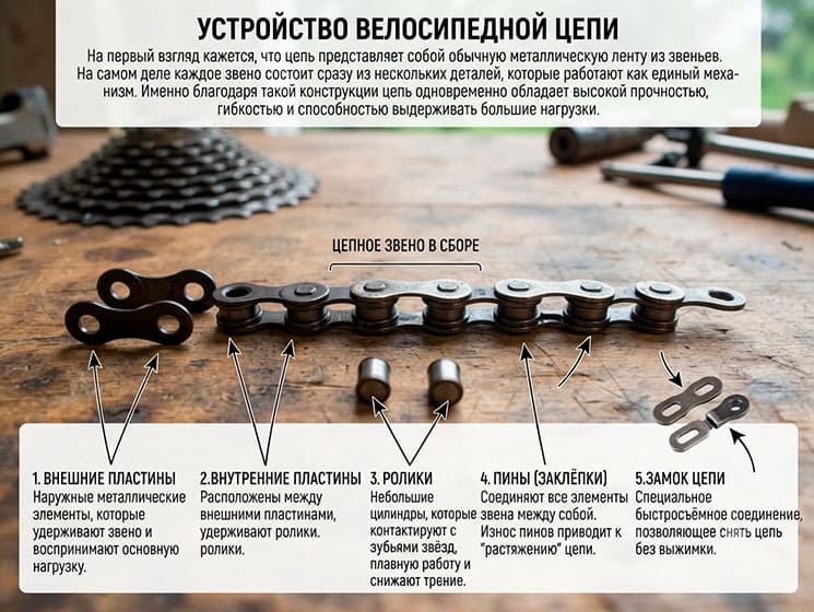 Iz chego sostoit velosipednaya cep