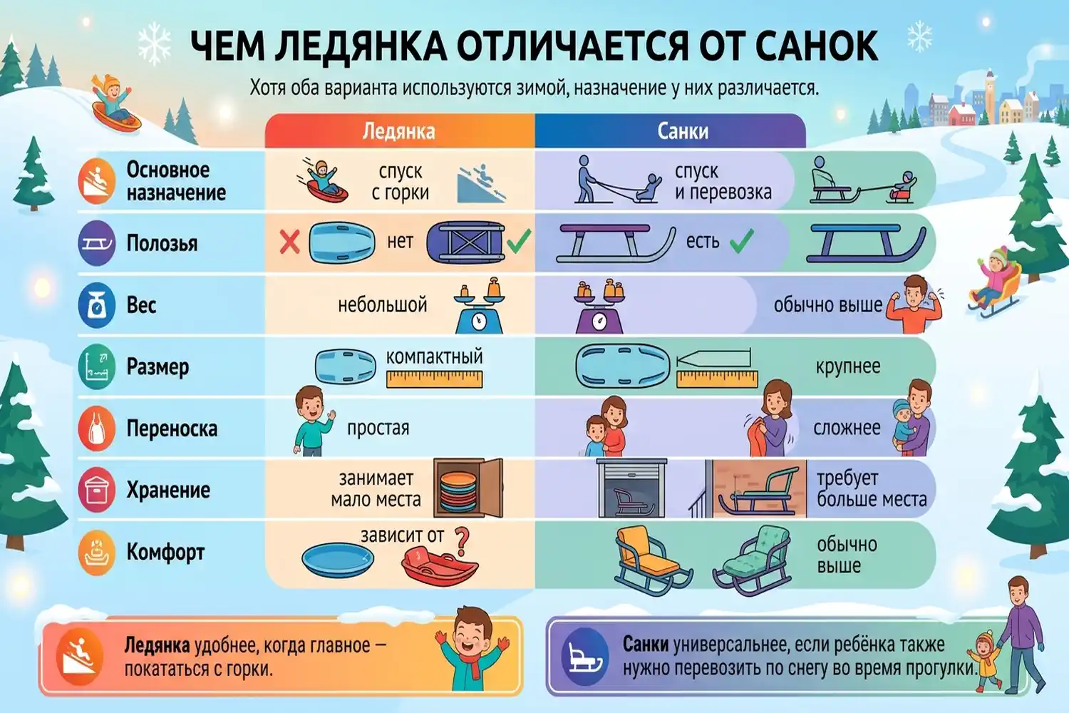 чем ледянка отличается от санок