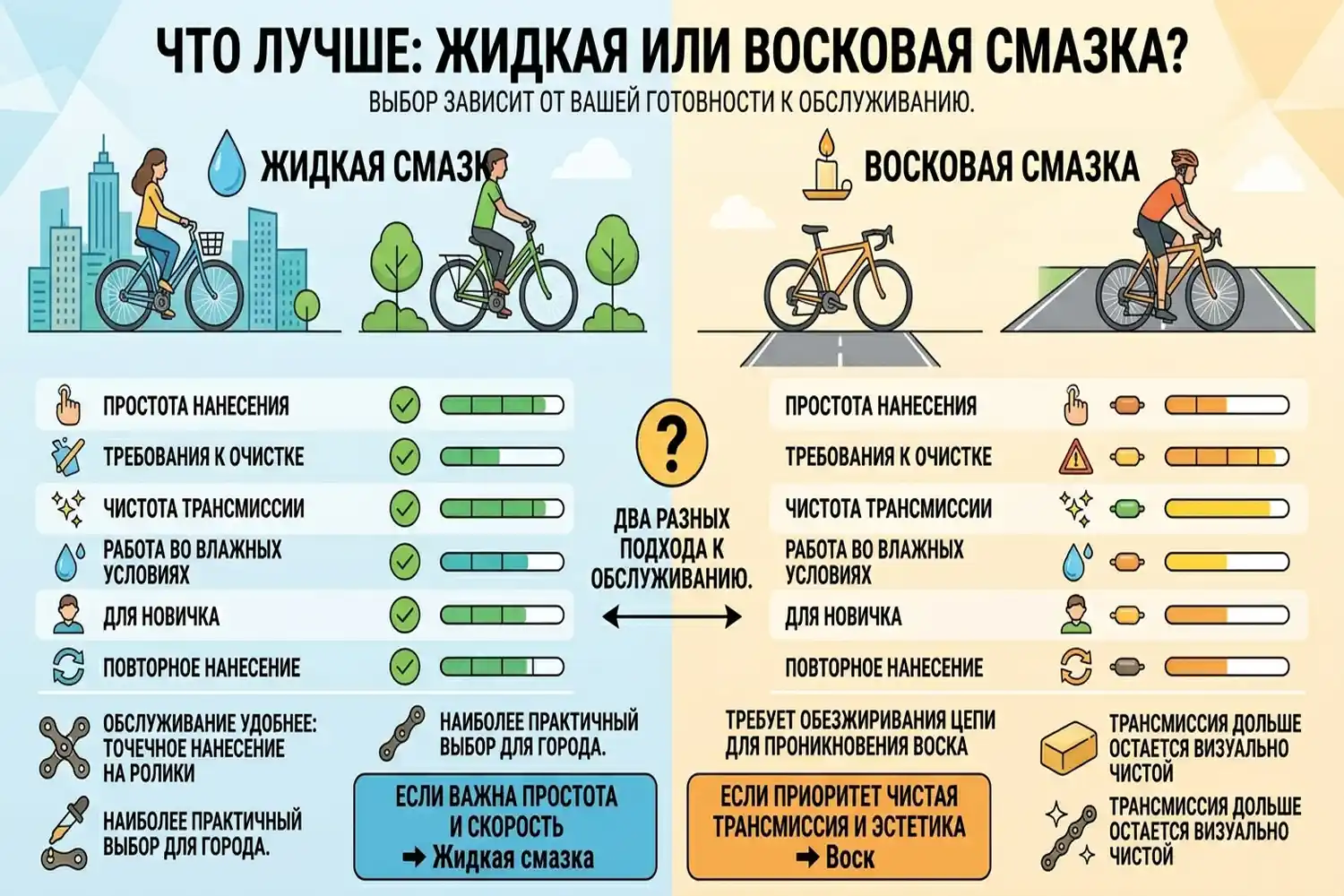 что лучше: жидкая или восковая смазка