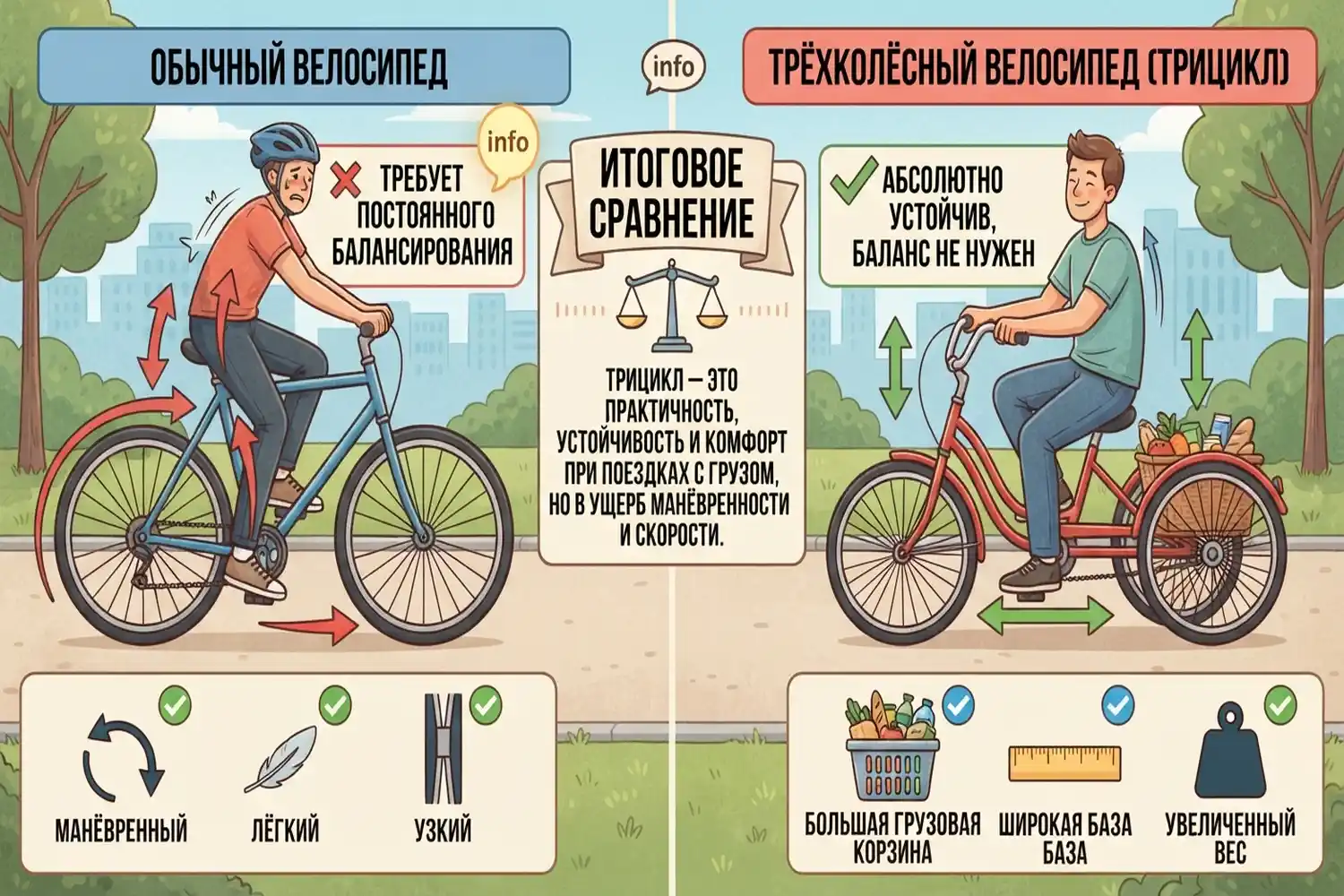 что такое трёхколёсный велосипед