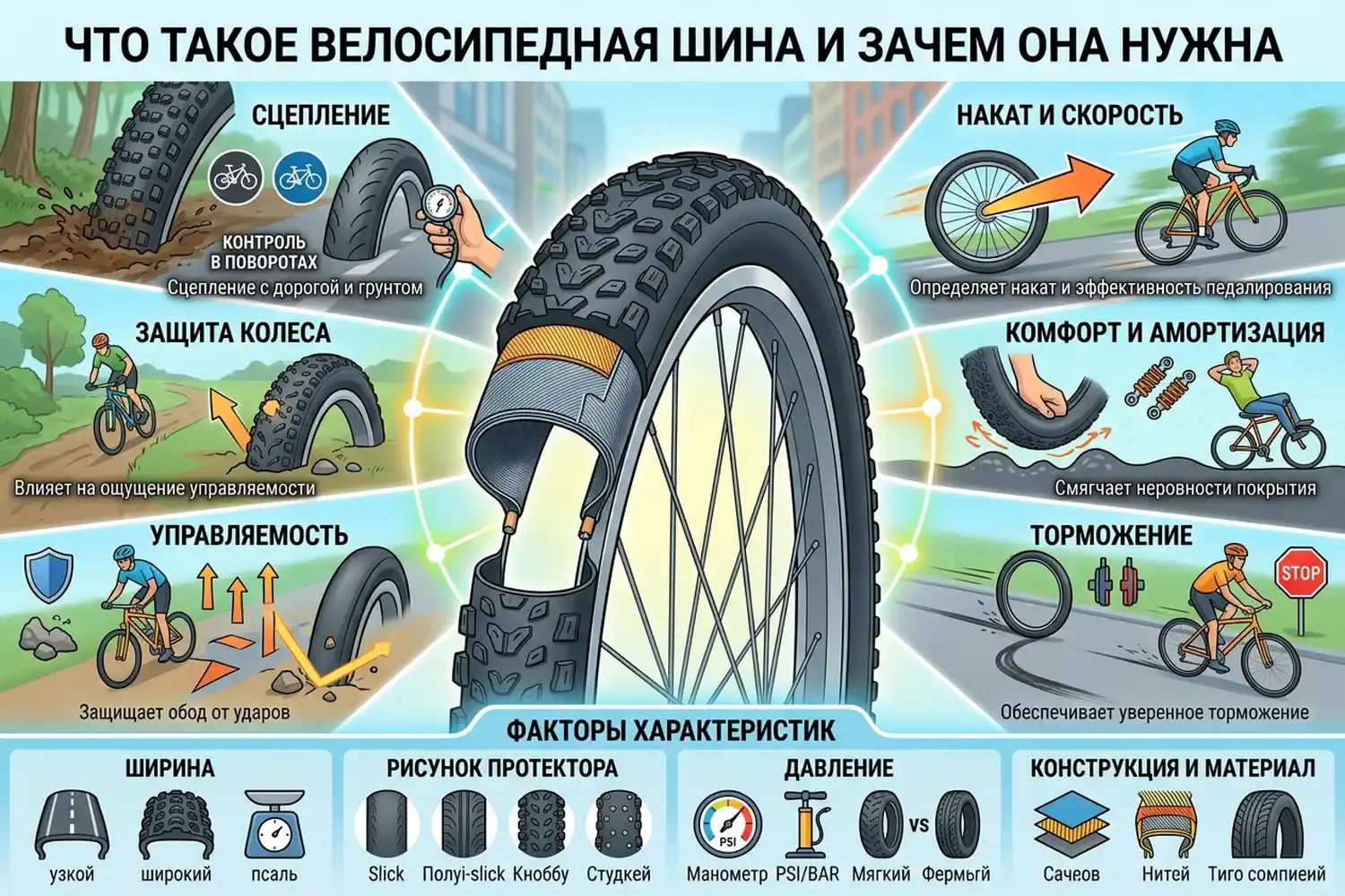 что такое велосипедная шина и зачем она нужна