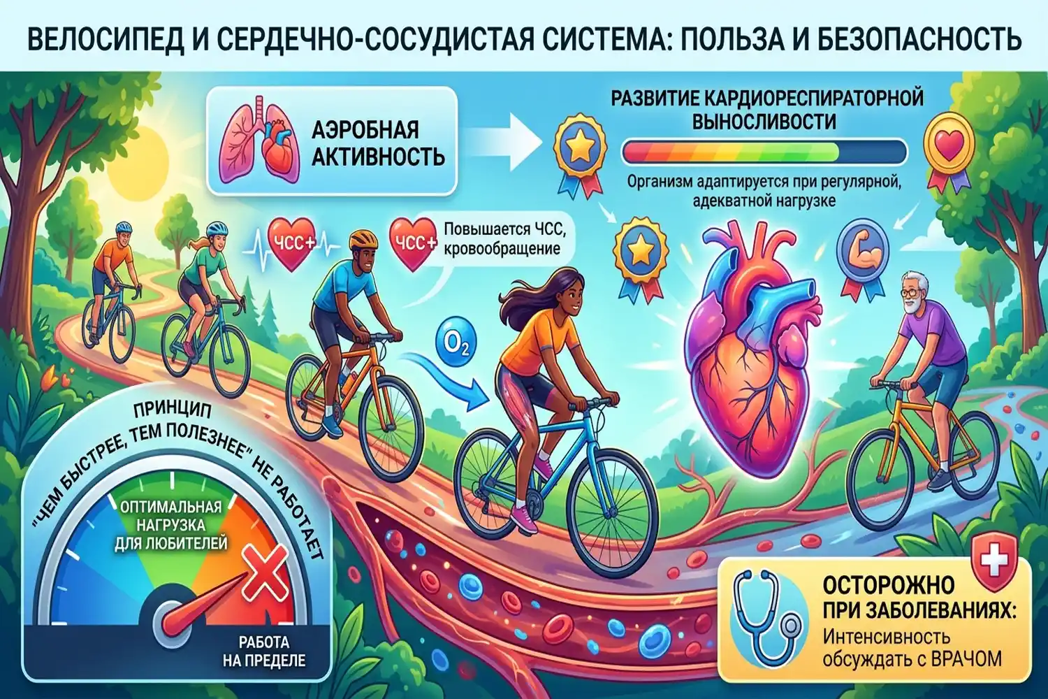 что велосипед даёт сердечно-сосудистой системе