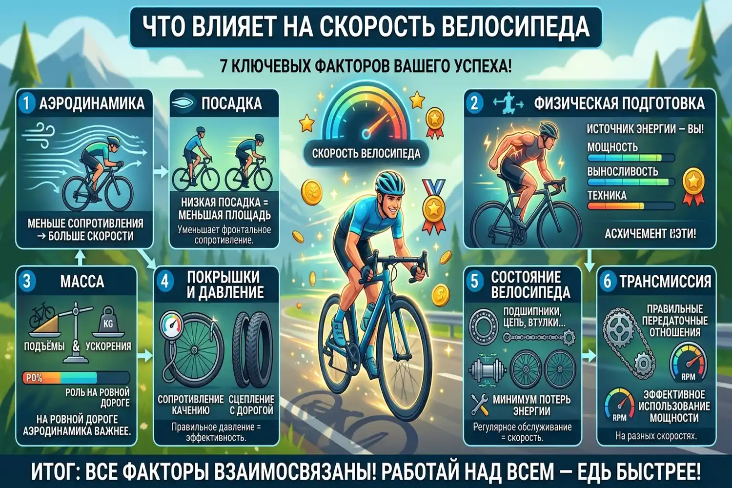 что влияет на скорость велосипеда