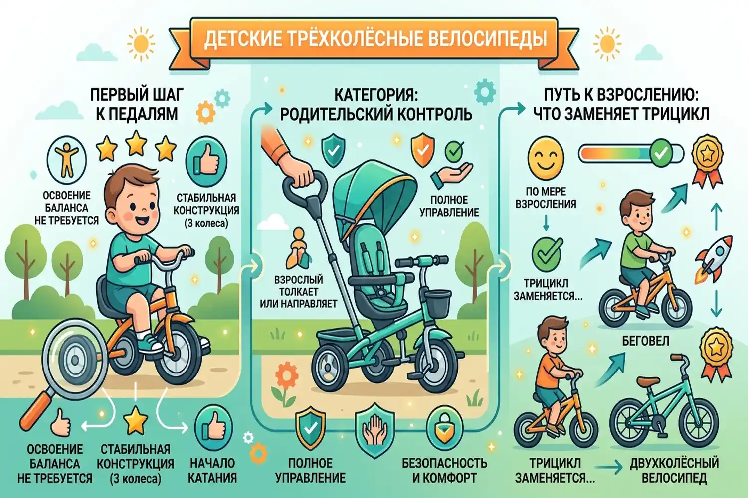 детские трёхколёсные велосипеды