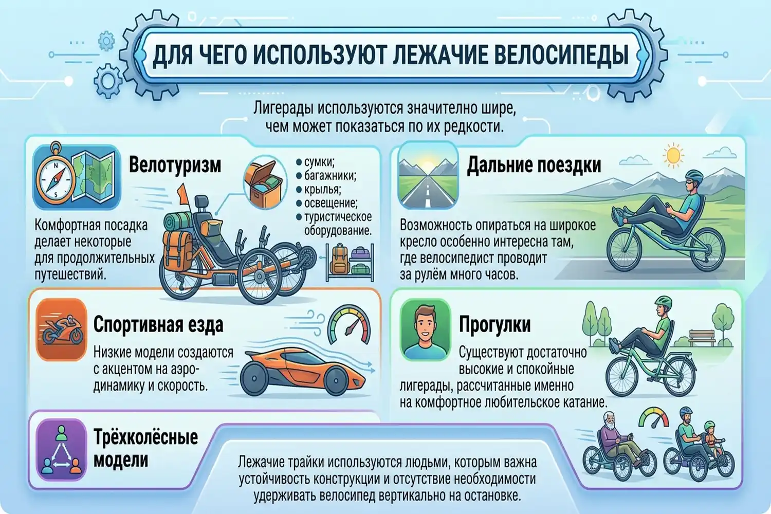 для чего используют лежачие велосипеды
