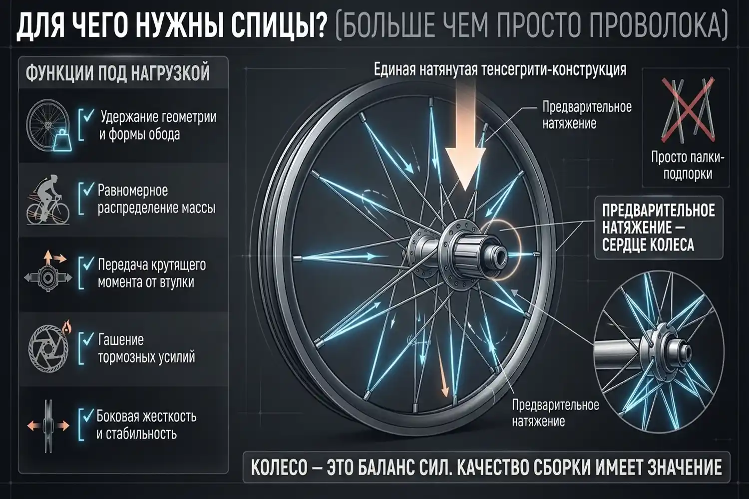 для чего нужны спицы в велосипедном колесе