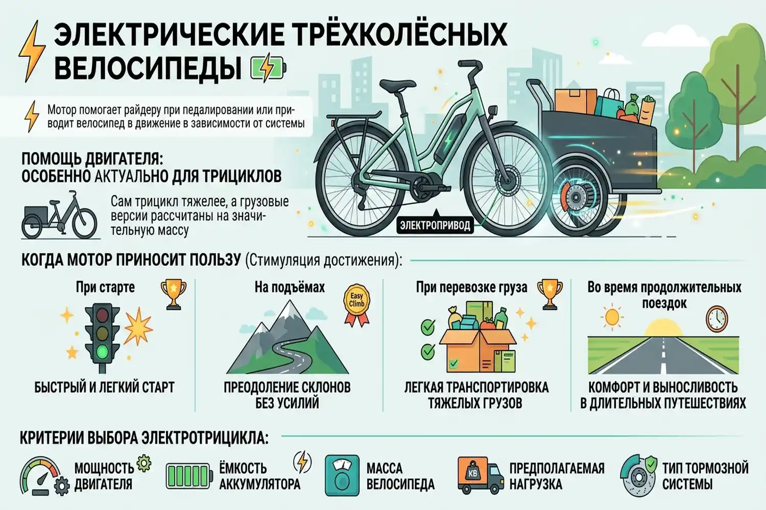 электрические трёхколёсные велосипеды