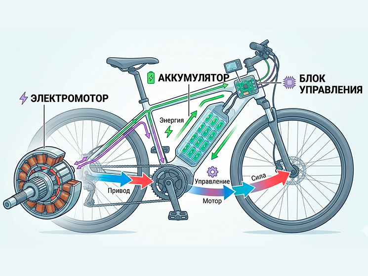 Как работает электровелосипед