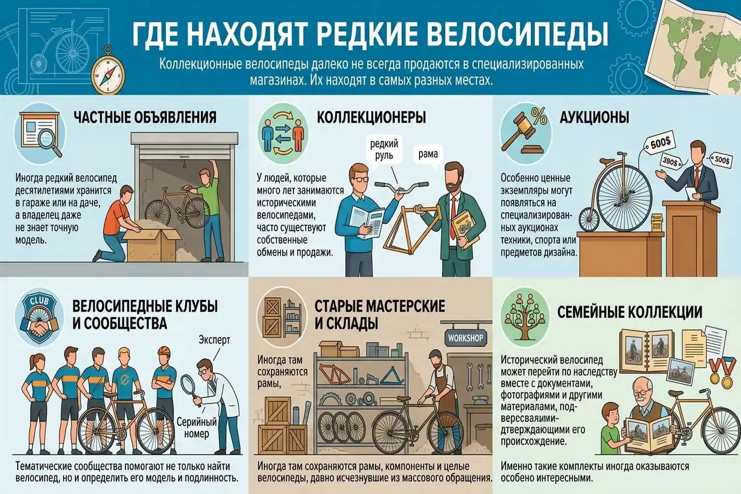 где находят редкие велосипеды