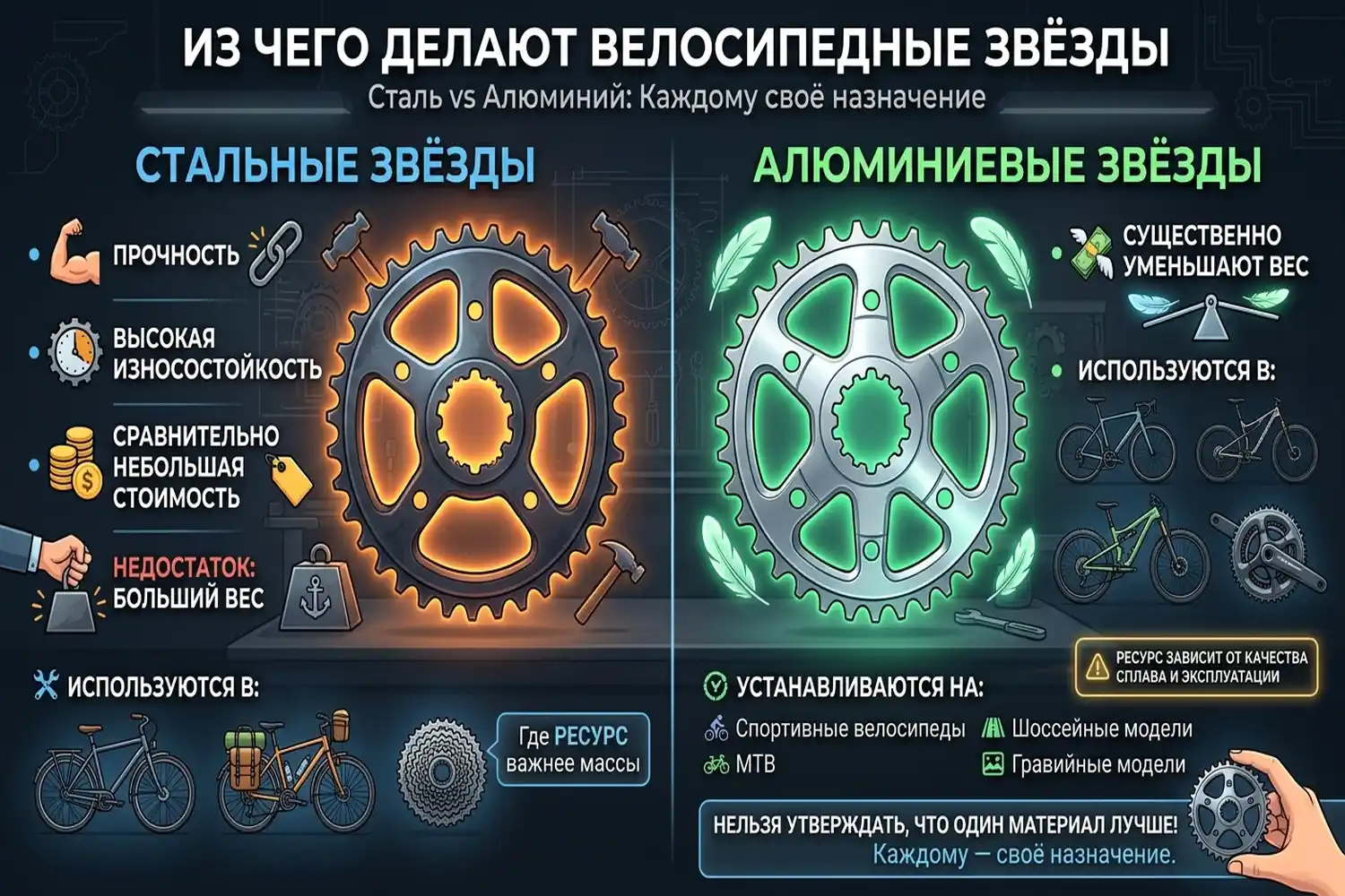 из чего делают велосипедные звёзды