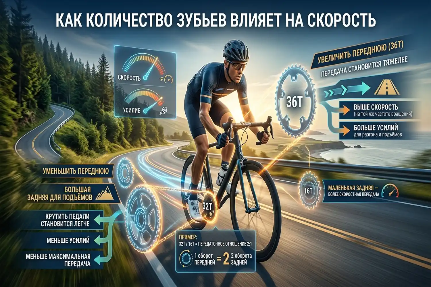 как количество зубьев влияет на скорость