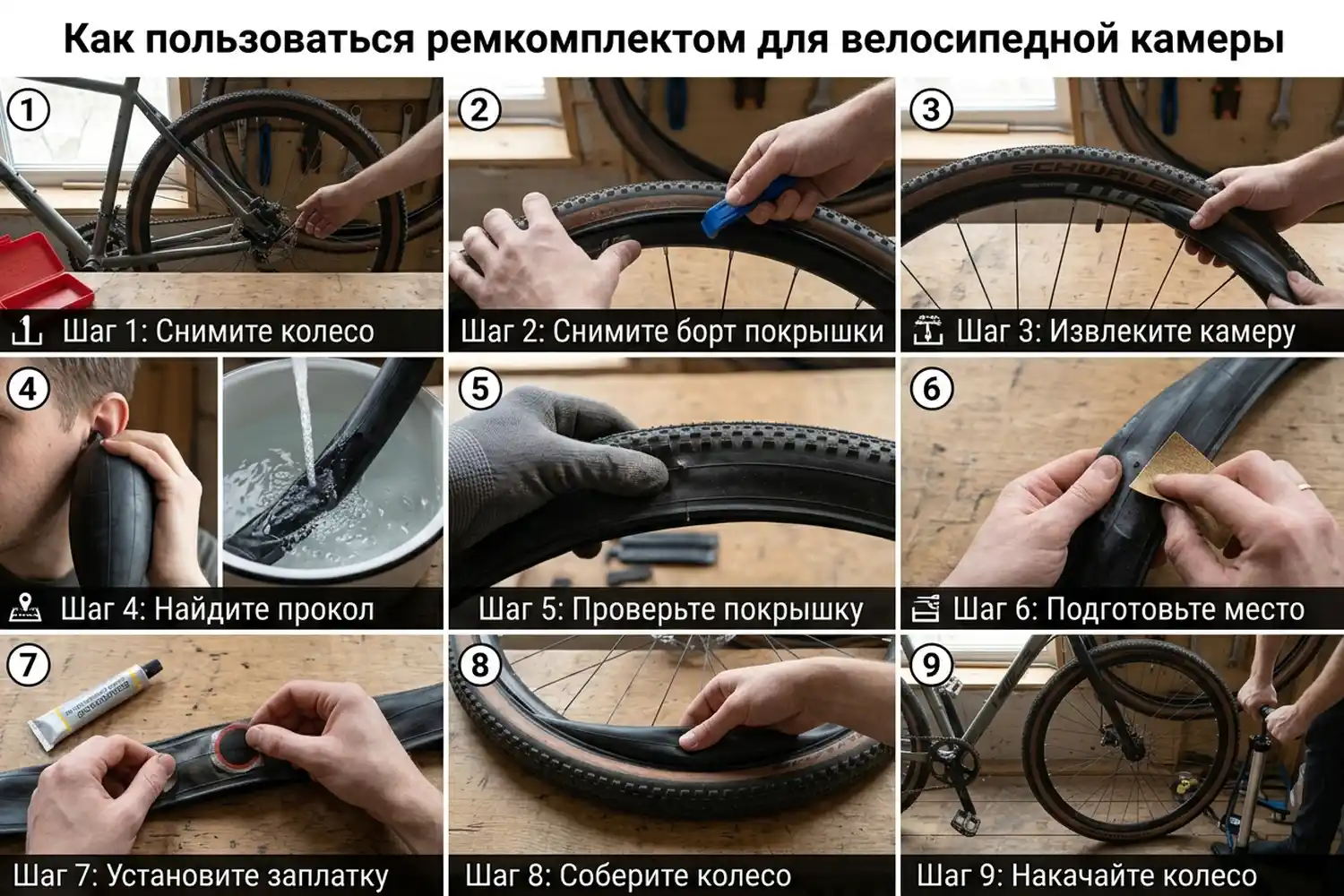как пользоваться ремкомплектом для велосипедной камеры