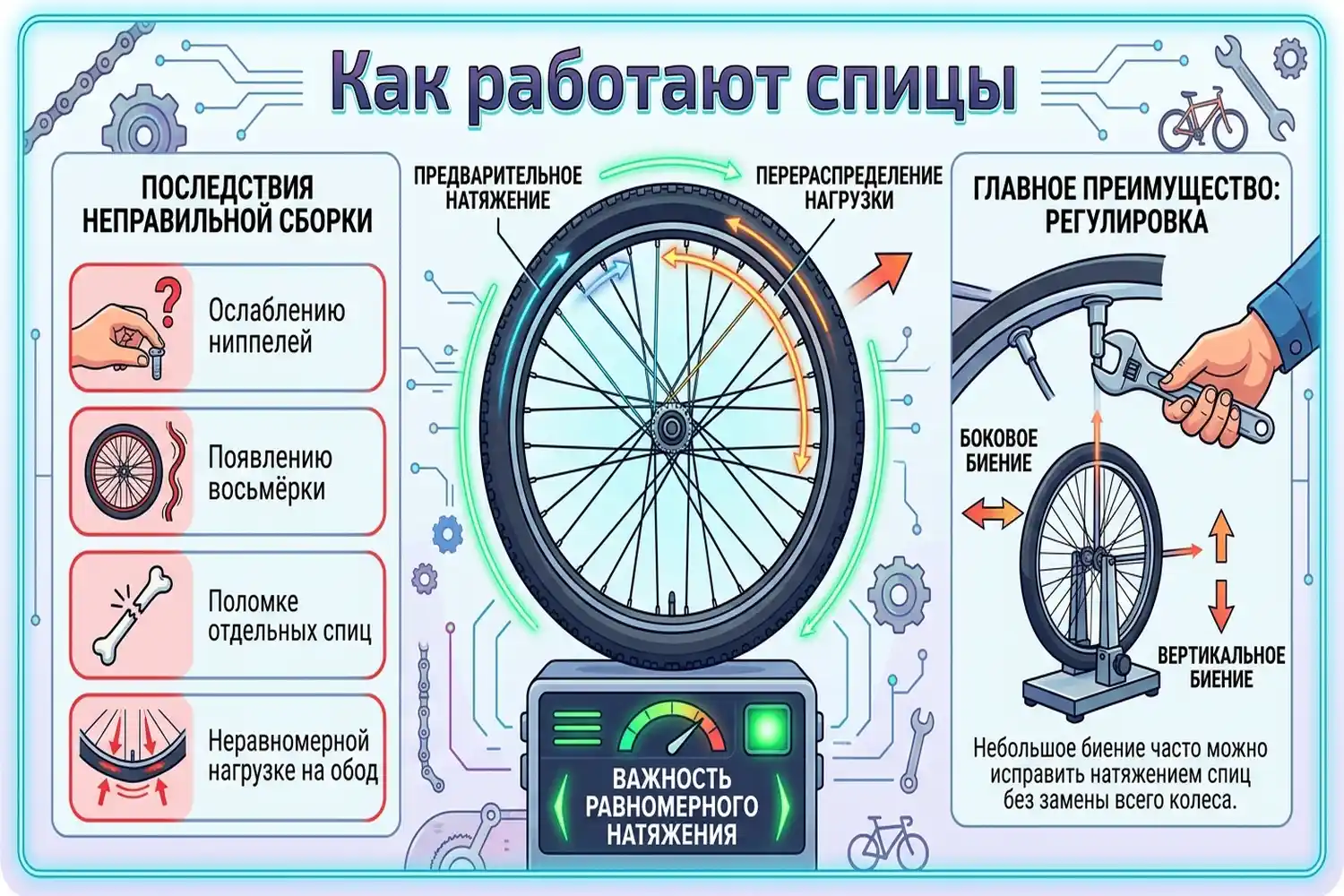 как работают спицы