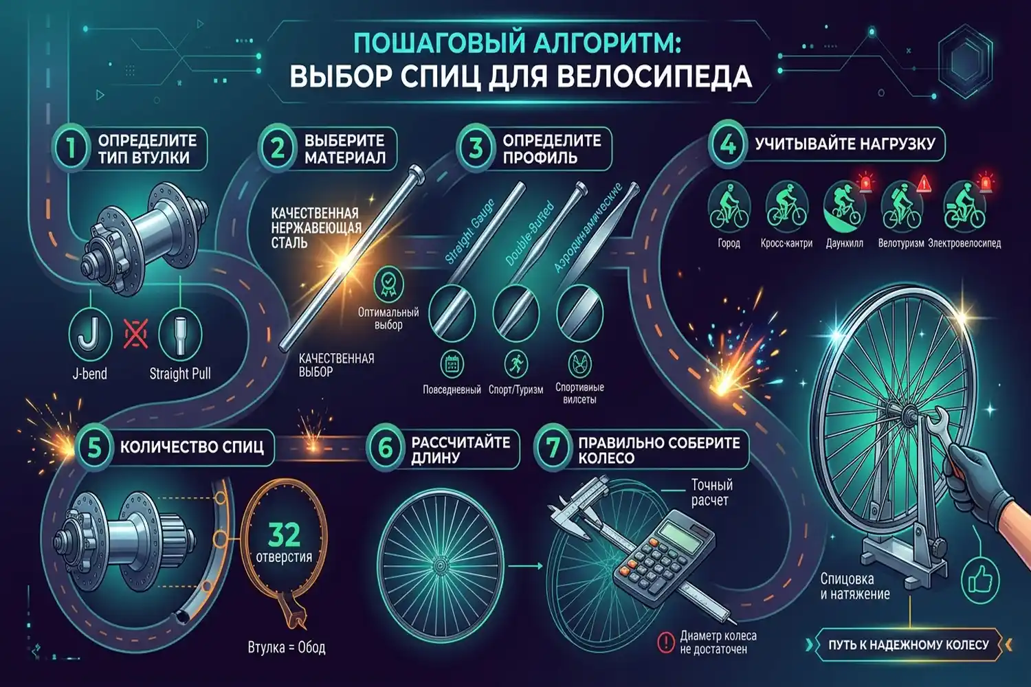 как выбрать спицы для велосипеда