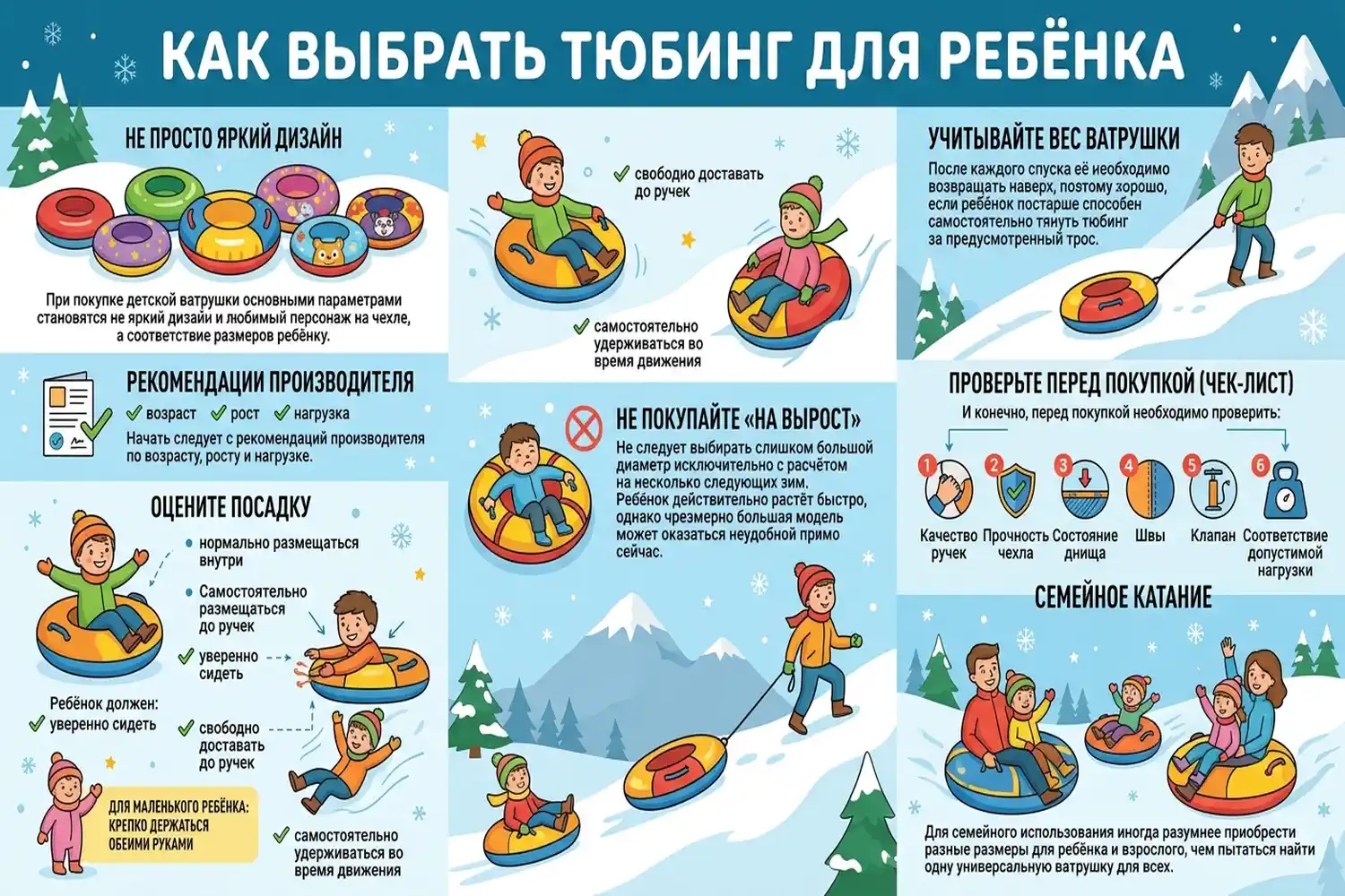 как выбрать тюбинг для ребёнка