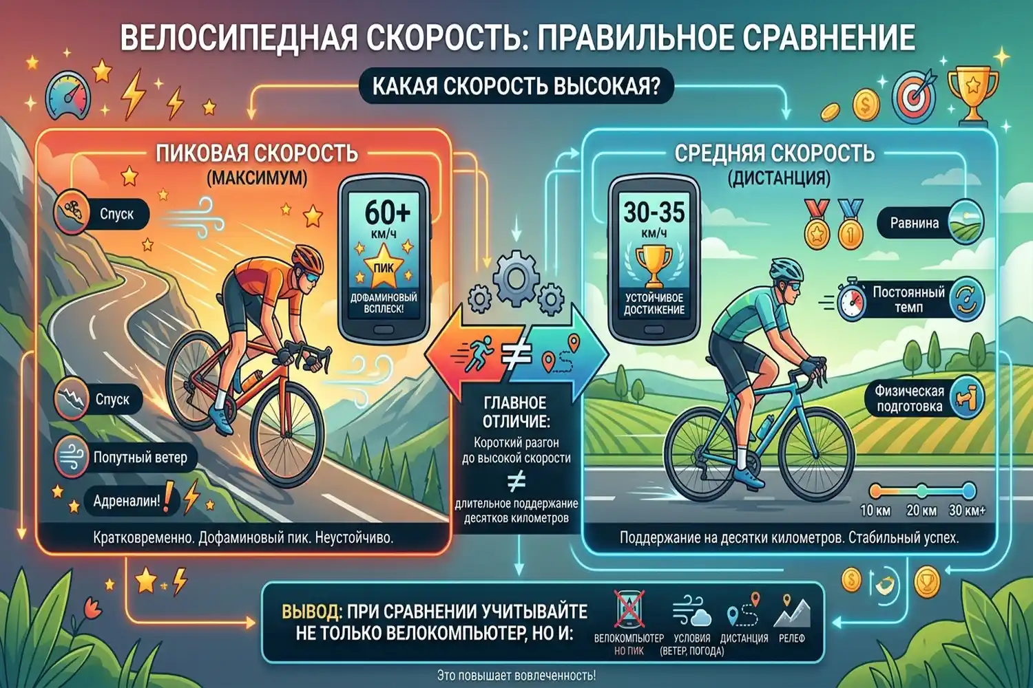 какая скорость считается высокой для обычного велосипеда