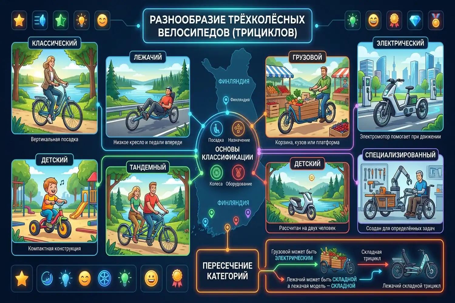 какие бывают трёхколёсные велосипеды