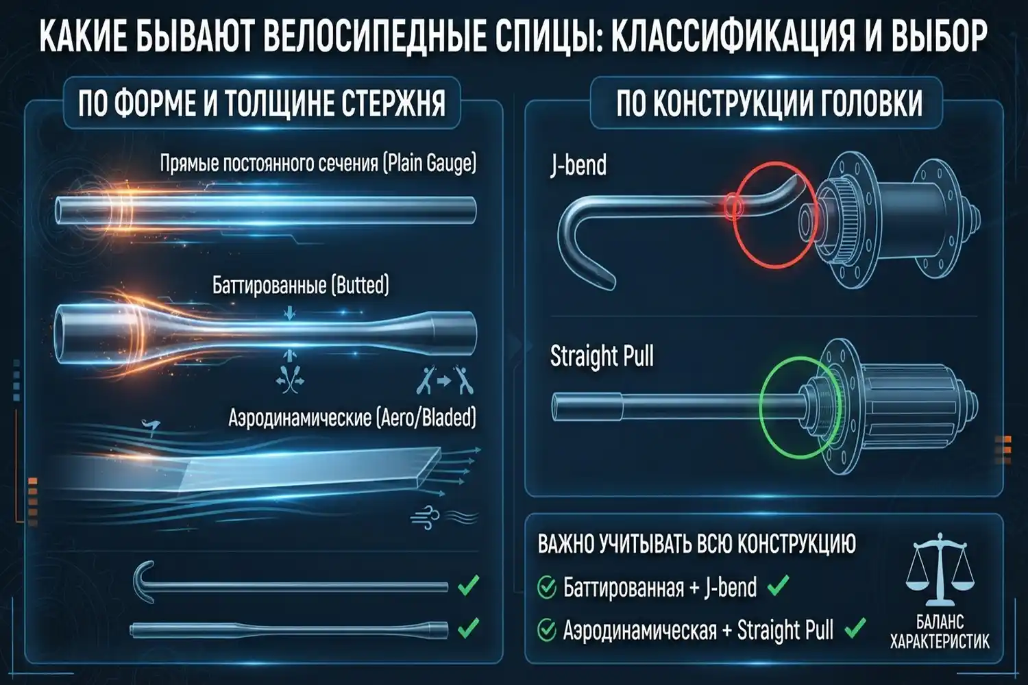 какие бывают велосипедные спицы