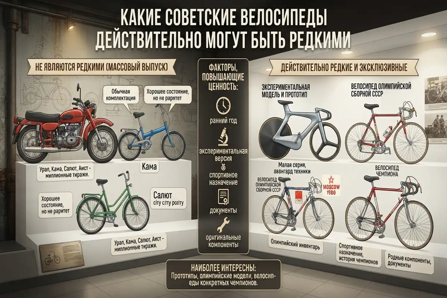 какие советские велосипеды действительно могут быть редкими