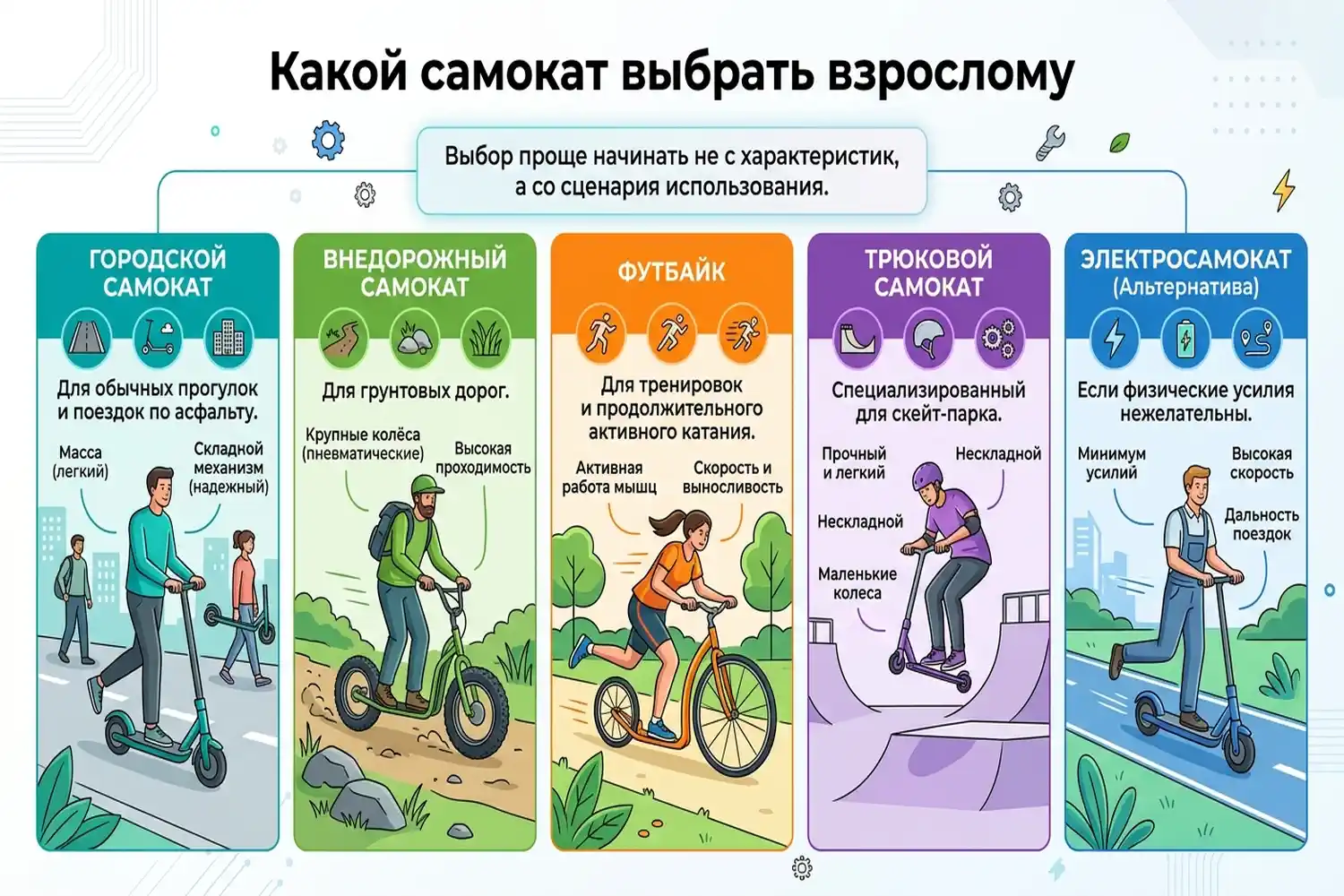какой самокат выбрать взрослому
