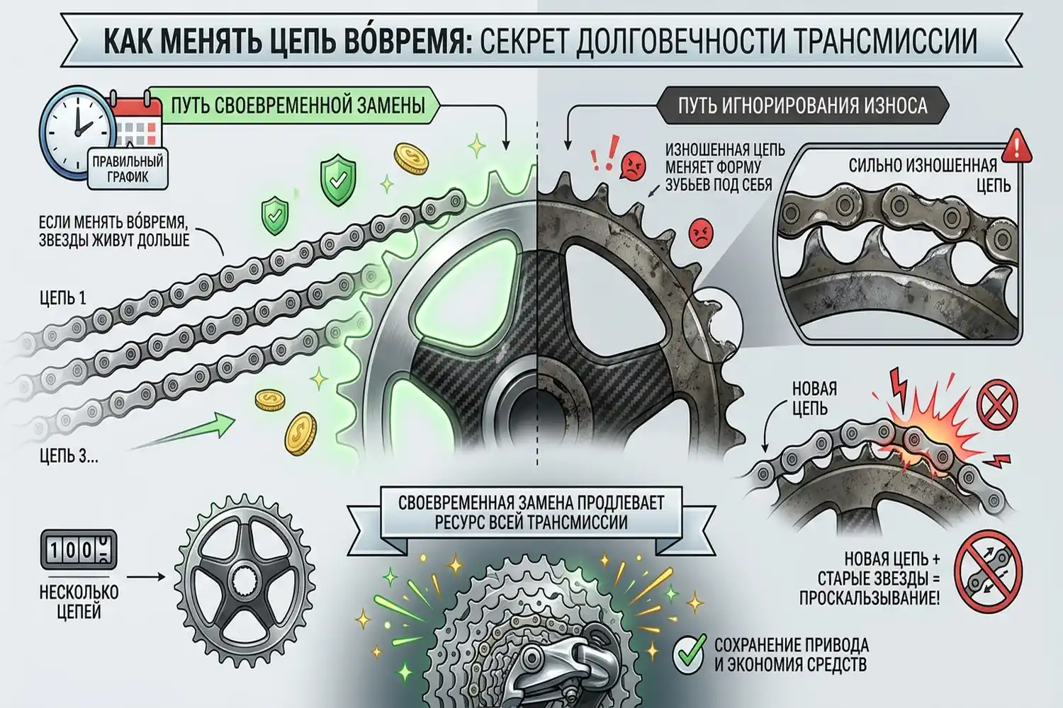 нужно ли менять звезду вместе с цепью