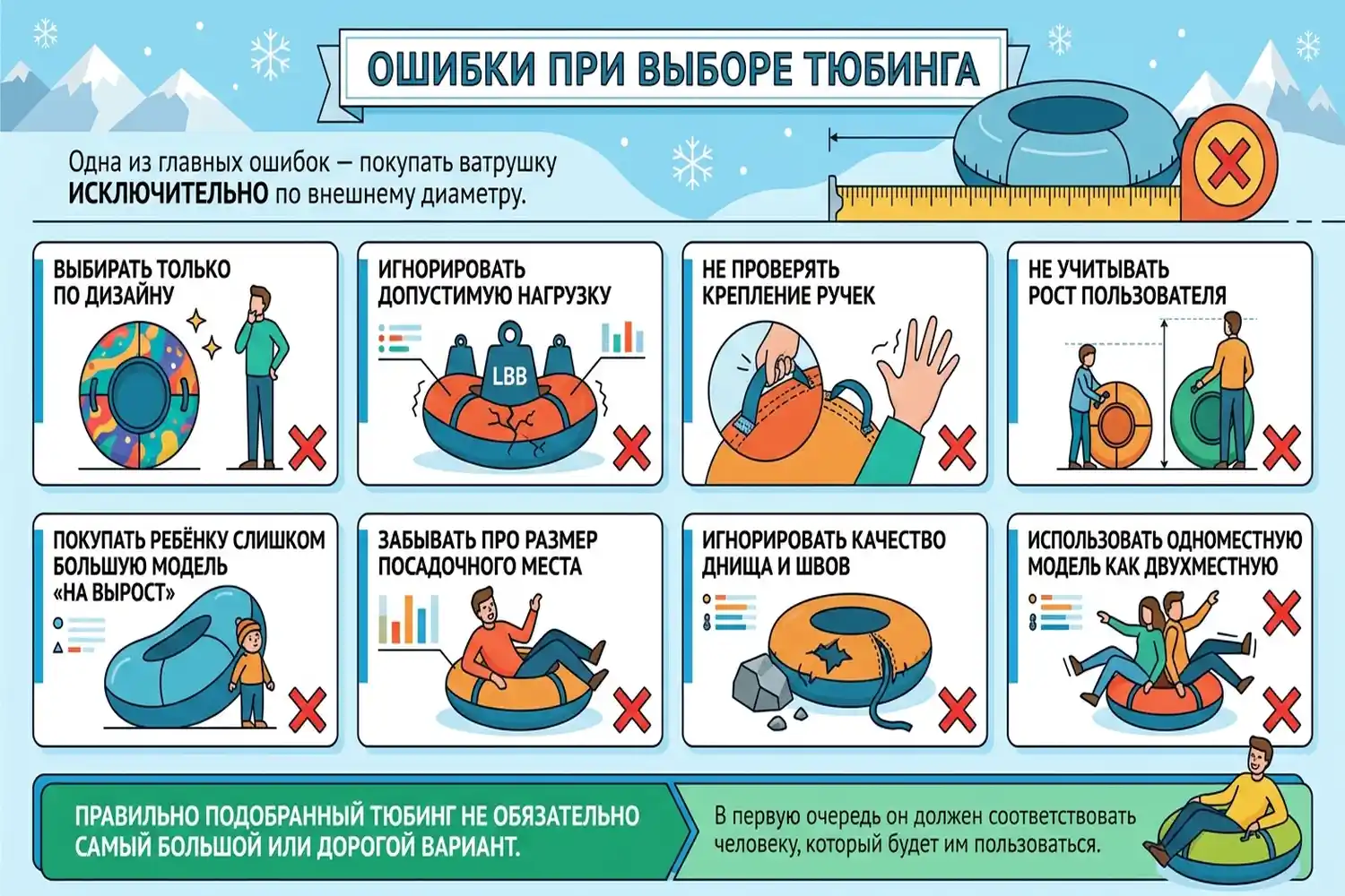 ошибки при выборе тюбинга