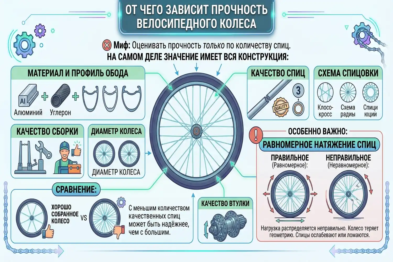 от чего зависит прочность велосипедного колеса