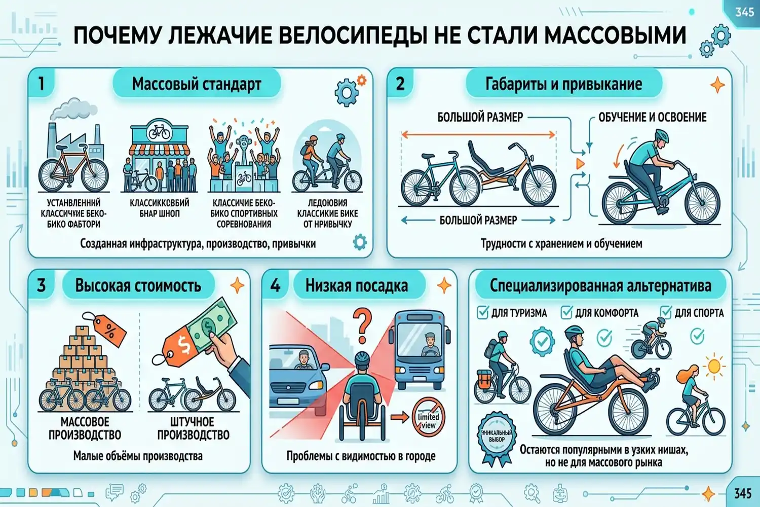почему лежачие велосипеды не стали массовыми