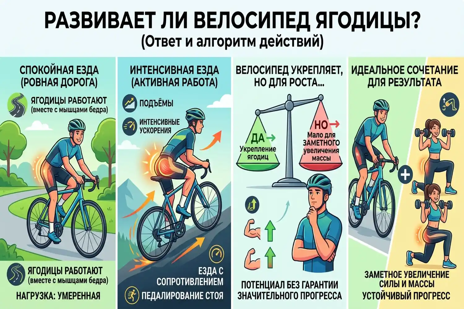 развивает ли велосипед ягодицы