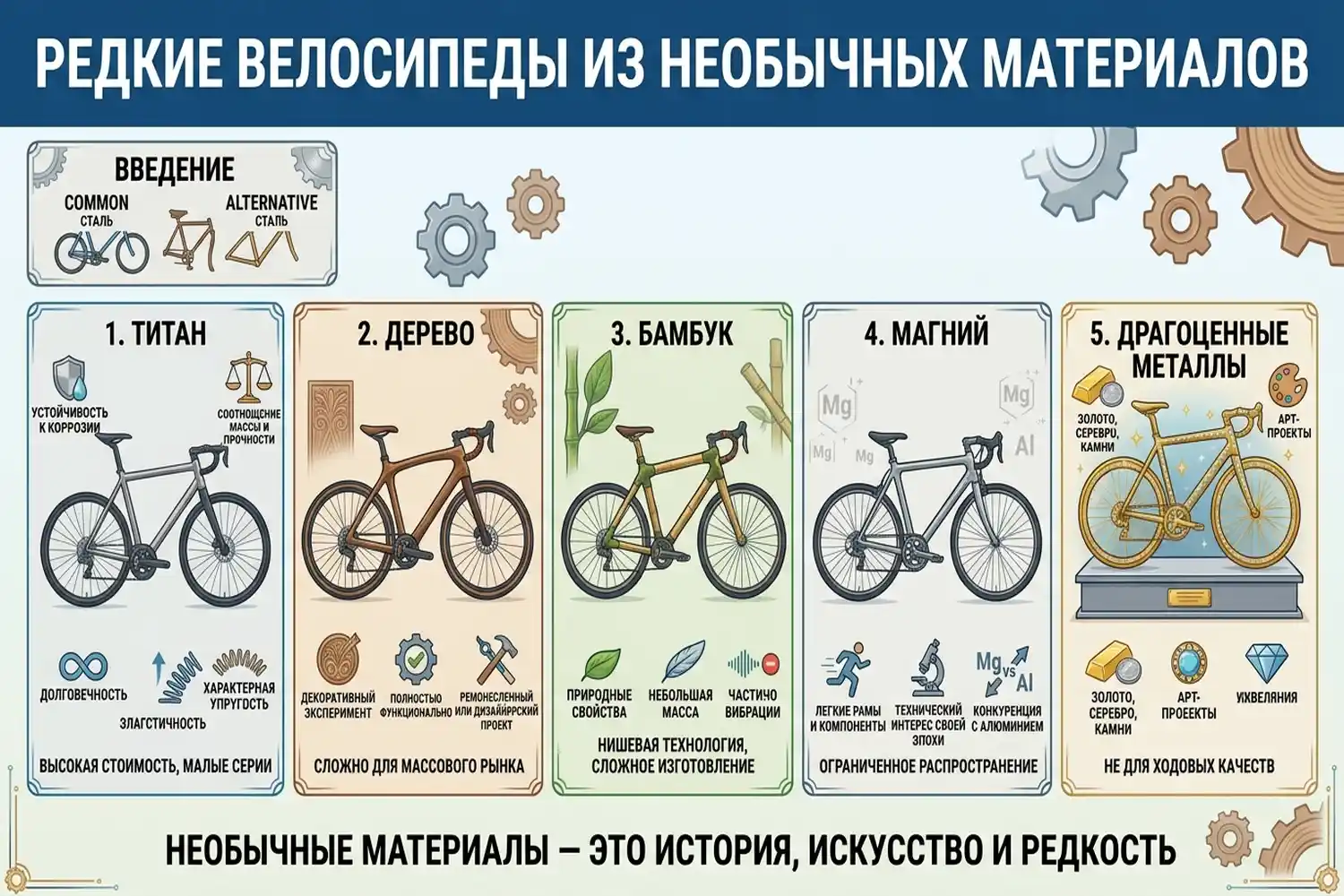 редкие велосипеды из необычных материалов