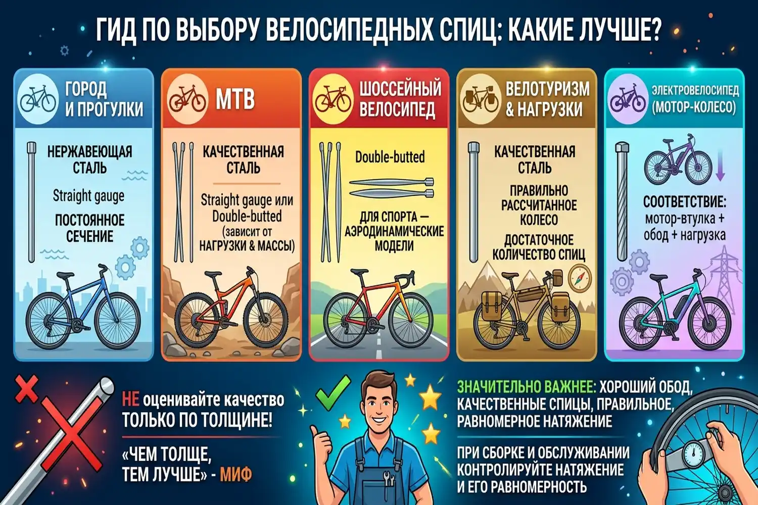 так какие велосипедные спицы всё-таки лучше