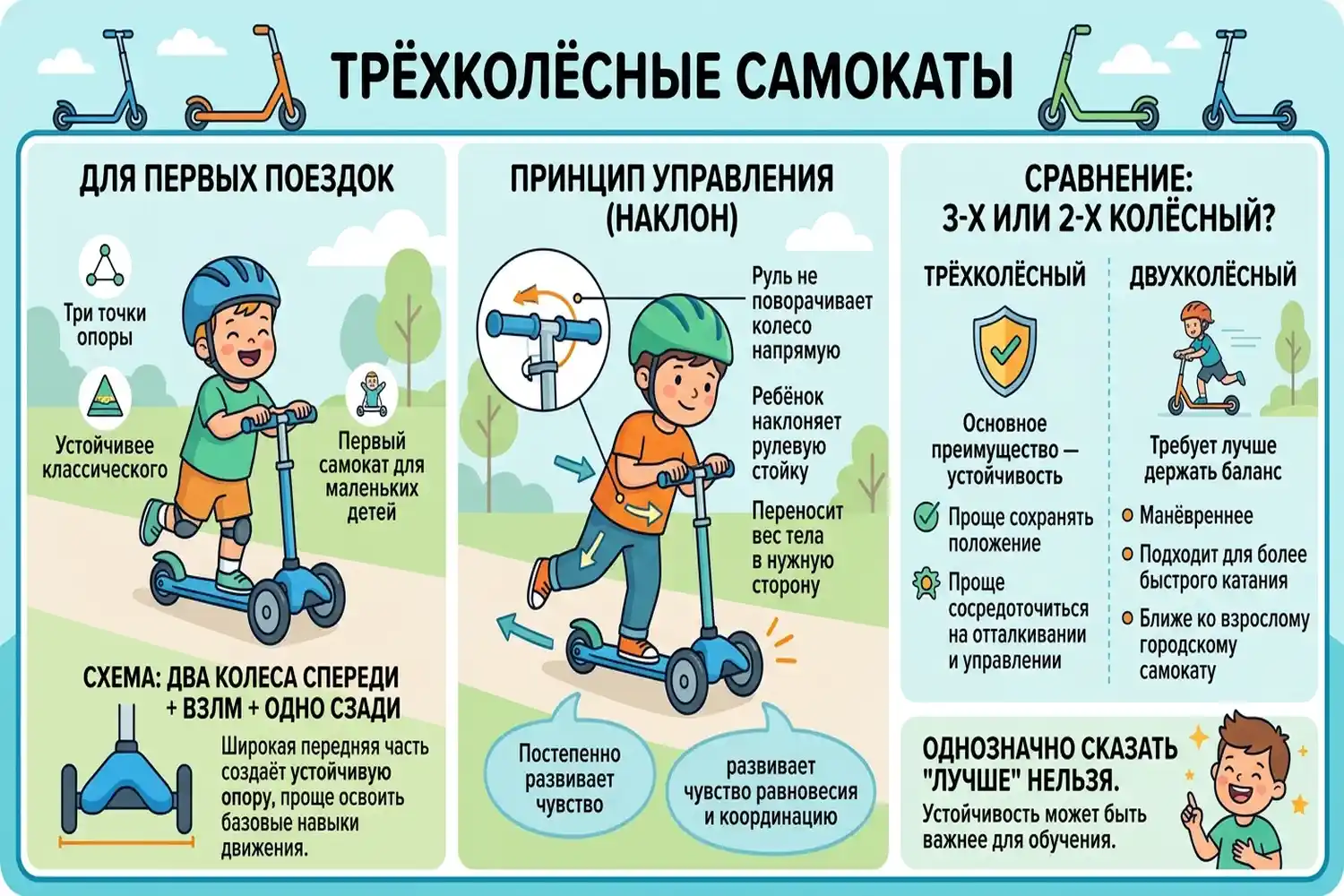 трёхколёсные самокаты