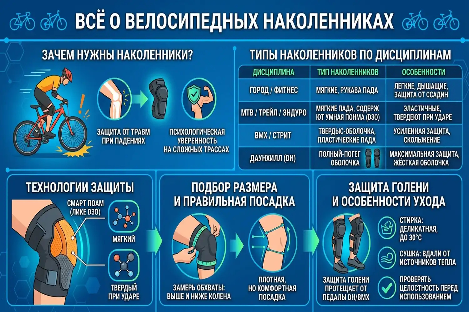 зачем велосипедисту нужны наколенники